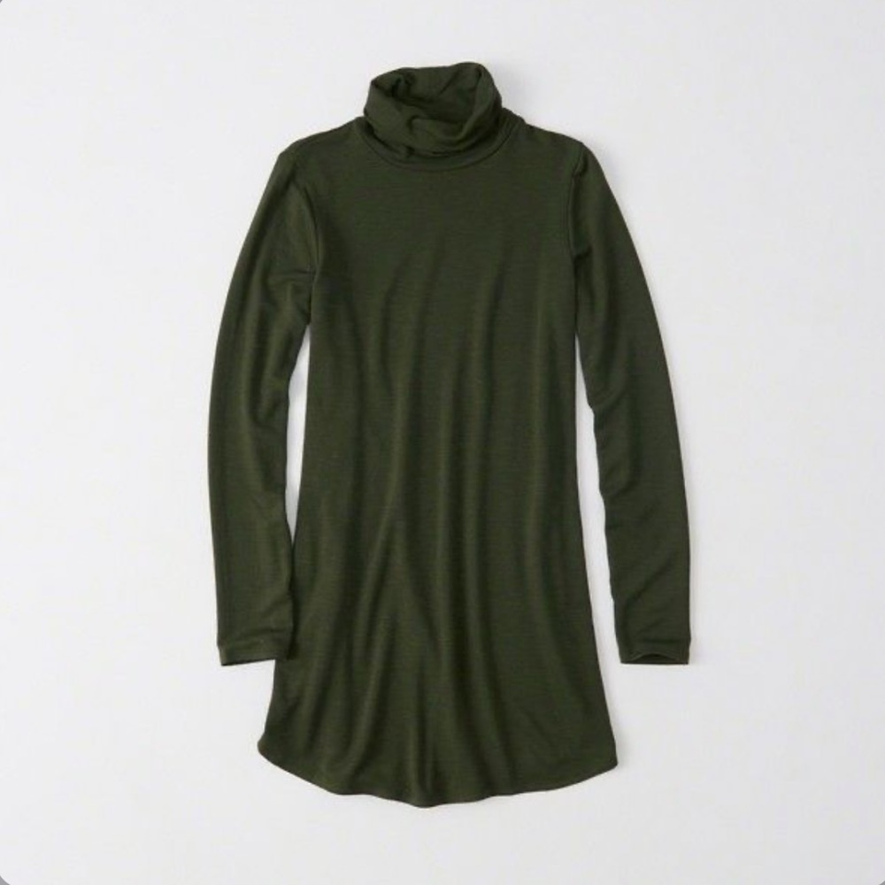 Olive Green Abercrombie & Fitch Turtleneck Dress